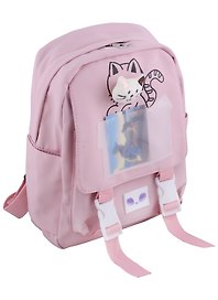 Рюкзак «Cat», со значком, розовый