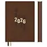 Ежедневник дат. 2026г. А5 176л "Замша" коричневый, кожзам, мягк. переплет, тисн. фольгой, блинт.тиснение, офсет, справ.мат-лы, 2 ляссе, инд.уп - 1
