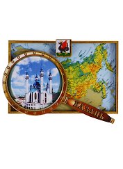 ГС Магнит Казань Карта с лупой Мечеть Кул-Шариф (дерево) (7,5см)