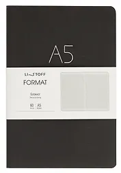 Книга для записей А5 60л "Format. No 1" иск.кожа, интеграл.переплет, тиснение фольгой