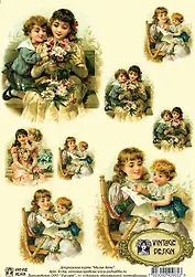 Декупажная карта Милые дети (S-065) (упаковка)