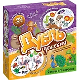 Настольная игра "Дубль детский 2 в 1 "Удивительные животные + Птицы и насекомые"