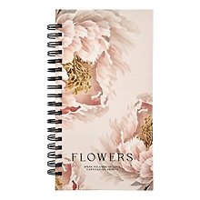 Записная книжка «Peony» 94х174 мм, 100 листов в клетку, персиковый, спираль, Be Smart