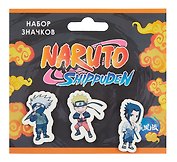 Набор значков Naruto Чибики Шиппуден Саске (дерево) (3 штуки)