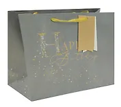 Пакет А4 26*31*12 "Happy Birthday.Gray" нейтр., бум.мат.ламинат