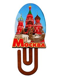 ГС Магнит Москва Скрепка Спасская башня (дерево с зеркальной деталью) (7,5см)