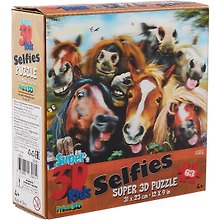 Пазл 63 Super 3D Kids Лошади селфи (31х23) (4+) (13561) (коробка)
