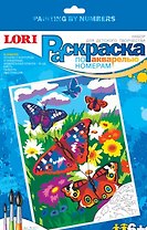 Раскраска по номерам акварелью Рн-011 Бабочки (6+) (набор для творчества) (коробка)