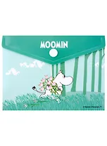 Папка-конверт А6 на кнопке MOOMIN "Муми-тролль с цветами"