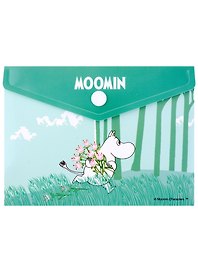 Папка -конверт «MOOMIN. Муми -тролль с цветами» А6 на кнопке