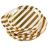 Набор бумажных тарелок Золотые полоски (18 см) (6 шт) (12-01582-B2)