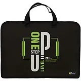 Папка для тетрадей А4 "Level up" 34*24,5*3см пластик, молния, текст.ручки, расширение