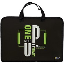 Папка для тетрадей «Level up» А4, пластик, на молнии, Оникс