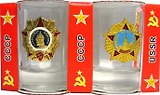 Сувенир, АКМ, Набор стопок Ордена  с мет.знач 2шт., стекло CT-M-34-2