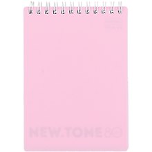Блокнот А6 80л кл. "NEWtone PASTEL ПИОН" пласт.обл., гребень, офсет 80г/м2