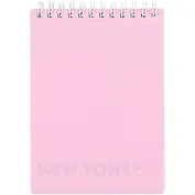 Блокнот А6 80л кл. "NEWtone PASTEL ПИОН" пласт.обл., гребень, офсет 80г/м2