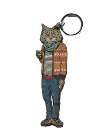 Брелок Кот с кофе