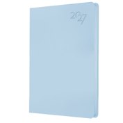 Ежедневник дат. 2027г. А5 176л "Soft Touch" голубая матча, иск.кожа, интегр.переплет, тонир.блок, скругл.углы, ляссе, инд.уп