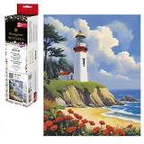 Набор для творчества. Алмазная мозаика. "Маяк и маки" (20*25 см)