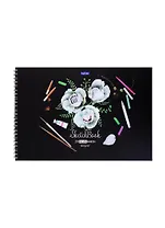 Скетчбук А4 20л Нежные цветы" черн. внутр блок, 160г/м2, тв.обложка, спираль