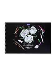 Скетчбук А4 20л Нежные цветы" черн. внутр блок, 160г/м2, тв.обложка, спираль