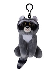 Игрушка мягкая, Feisty Pets, Енот серый, (два выражения мордочки), 11 см, с карабином FP021M