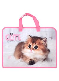 Папка для тетрадей «Cute kitty» А4, пластик, на молнии, Оникс