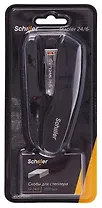 Степлер №24/6 20л пластик, черный, блистер, скобы, Schiller