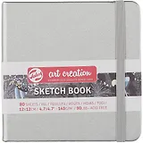 Скетчбук 12*12 80л "Art Creation" металлик серебро, нелинованн. 140г/м2, слоновая кость, тв.обл., Royal Talens