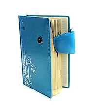 Ежедневник недат. А6+ 198л "НАПЛАК" нат.кожа, бирюзовый, кнопка, тонир.блок, зол.срез, КанцБург