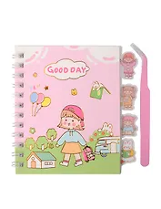 Набор декоративных наклеек в блокноте 12 листов в комплекте с пинцетом размер 90х110 мм Артикул 72283