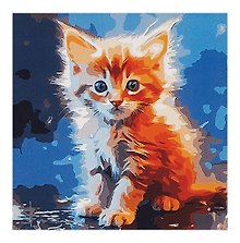 Картина-раскраска по номерам «Малыши. Рыжий котёнок», 30 х 30 см, 20 цветов, Рыжий Кот