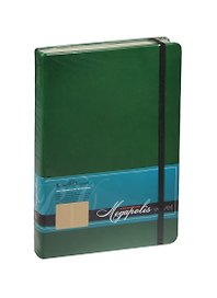 Ежедневник недат. А5 160л "MEGAPOLIS VELVET" зеленый, на резинке, иск.кожа, тонир.блок, карман, ляссе, Bruno Visconti