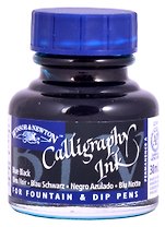 Тушь для каллиграфии 30мл виноградная черная (синяя крышка), Winsor&Newton