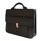 Портфель деловой "Павловск" 380*270, черный, ткань, 4отд., металл.замок, Канцбург