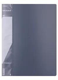 Папка 40ф А4 "STANDARD" пластик 0,6мм, серая 