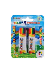 Мелки восковые 02шт "Rainbow" флюор., блистер, подвес, Silwerhof