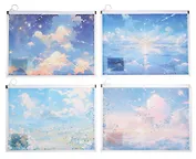 Папка А4 на молнии "Believe in magic", с расширением, сыпуч.блестки, ассорти