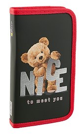 Пенал 1 отделение "Мишка NICE" 19*11 см