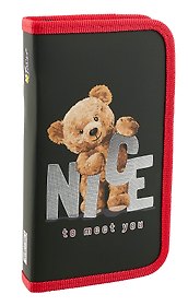 Пенал 1 отделение "Мишка NICE" 19*11 см