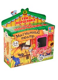 Магнитный театр «Три поросёнка», мягкие магниты + сказка, Vladi Toys