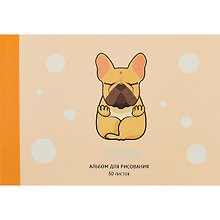 Альбом для рисования «Йога-собака» Listoff А4, 30 листов, склейка