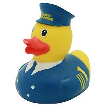 Игрушка для ванной, уточка резиновая FUNNY DUCKS "Уточка пилот" (1872)