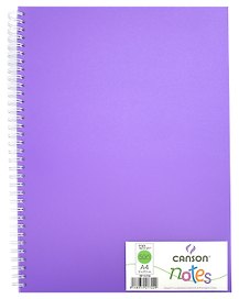 Блокнот для эскизов А4 50л "Notes" 120г/м2, фиол.пласт.обл, спираль, Canson
