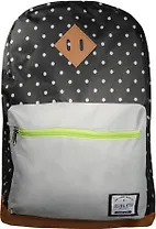 Рюкзак школьный черный в горох с салатовым