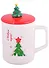 Кружка с крышкой и ложкой С Новым годом (керамика) (380 мл) - 0
