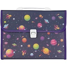 Папка -портфель пластиковый «Planets» А4, 12 отделений