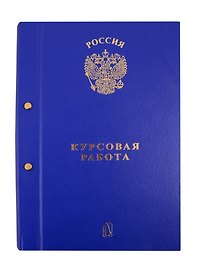 Папка для курсовой работы, 2 отверстия, синяя, ПаркКом