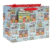 Пакет А4 26*31*12 "Домики и фонари" НГ, бум.мат.ламинат