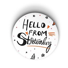 Значок Hello from St. Petersburg (Санкт-Петербург) (ZZS-01238)